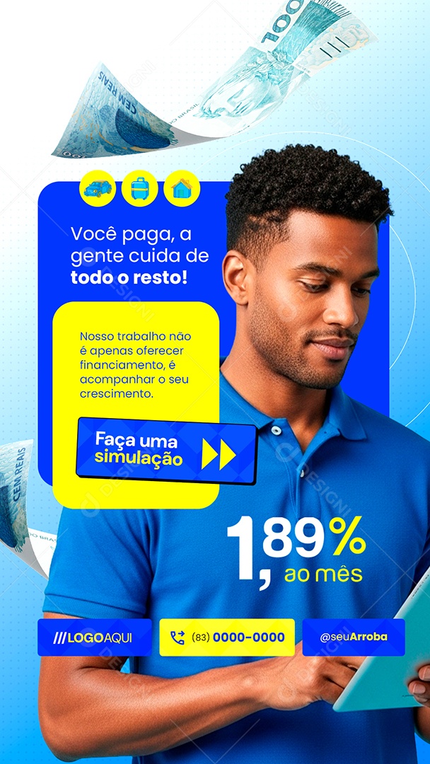 Story Financiadora Você Paga Social Media PSD Editável