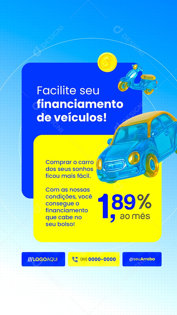 Story Financiadora Facilite seu Financiamento de Veículos Social Media PSD Editável