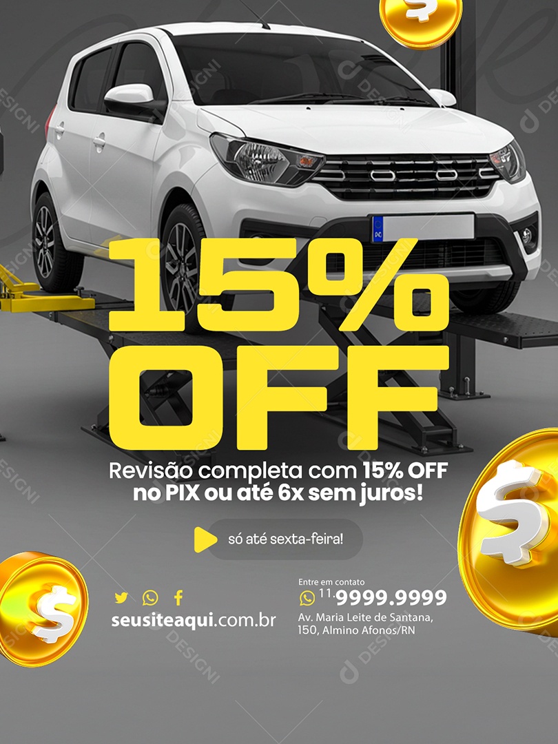 Oficina Revisão Completa Social Media PSD Editável