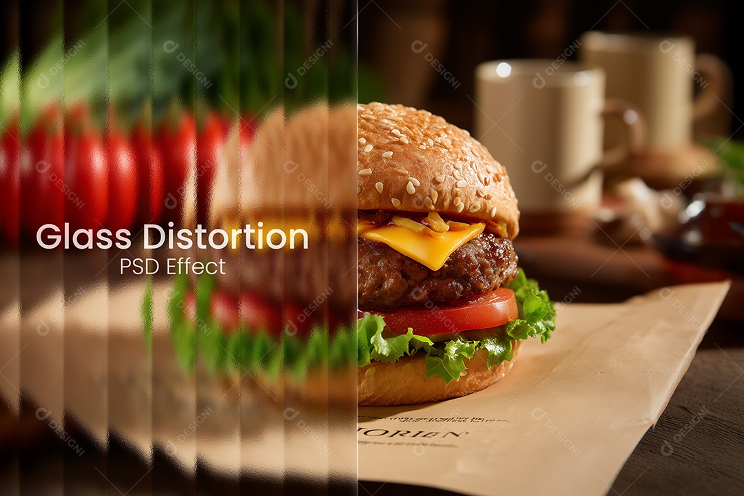 Efeito de Vidro Realista PSD Editável