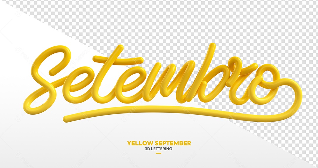 Lettering 3D Setembro Amarelo PSD