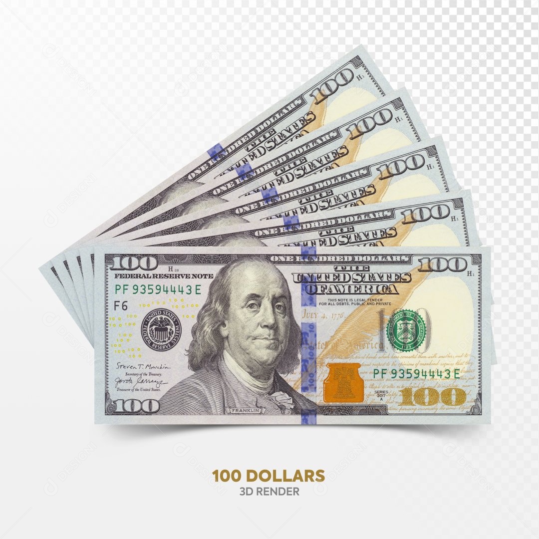 Notas de 100$ Dólares Elemento 3D