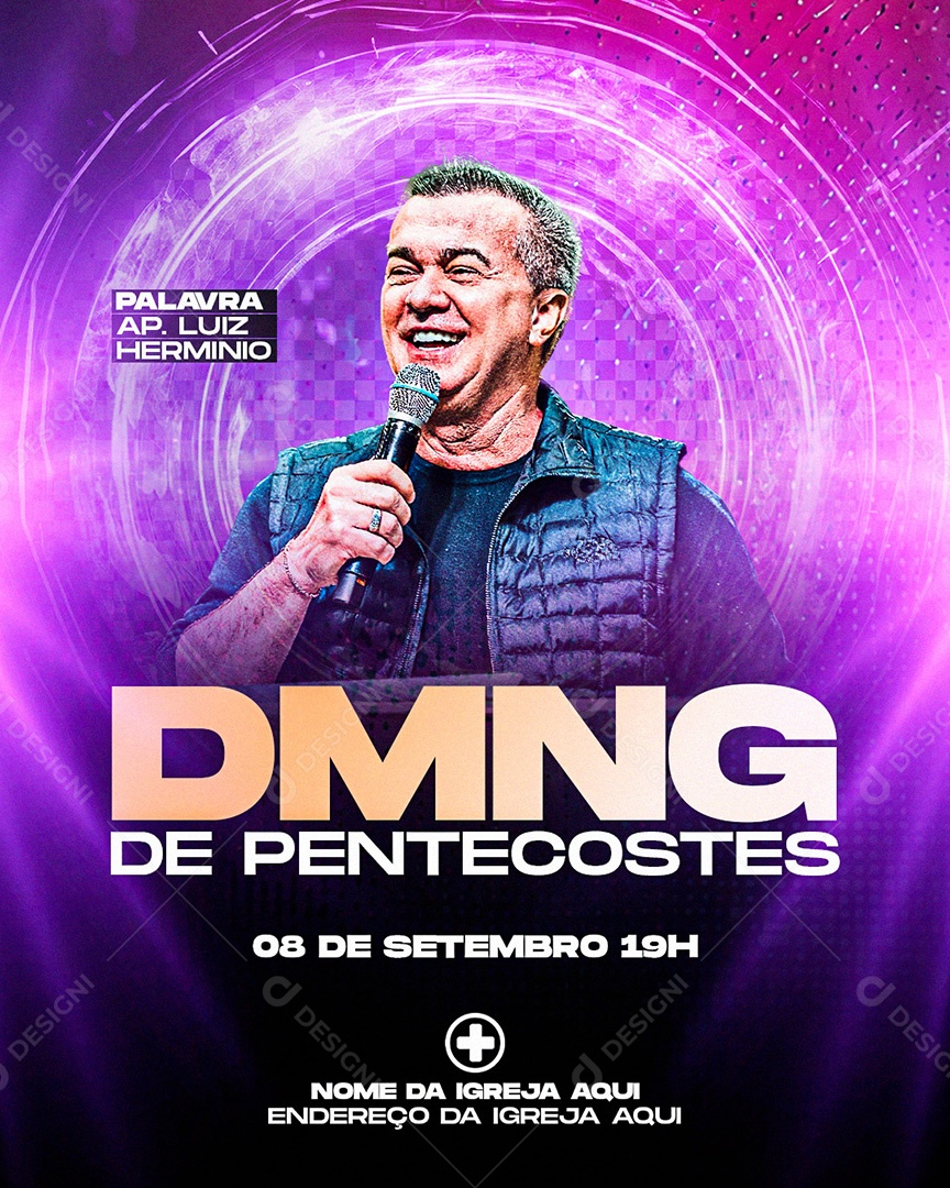 Flyer Gospel Culto Social Media PSD Editável