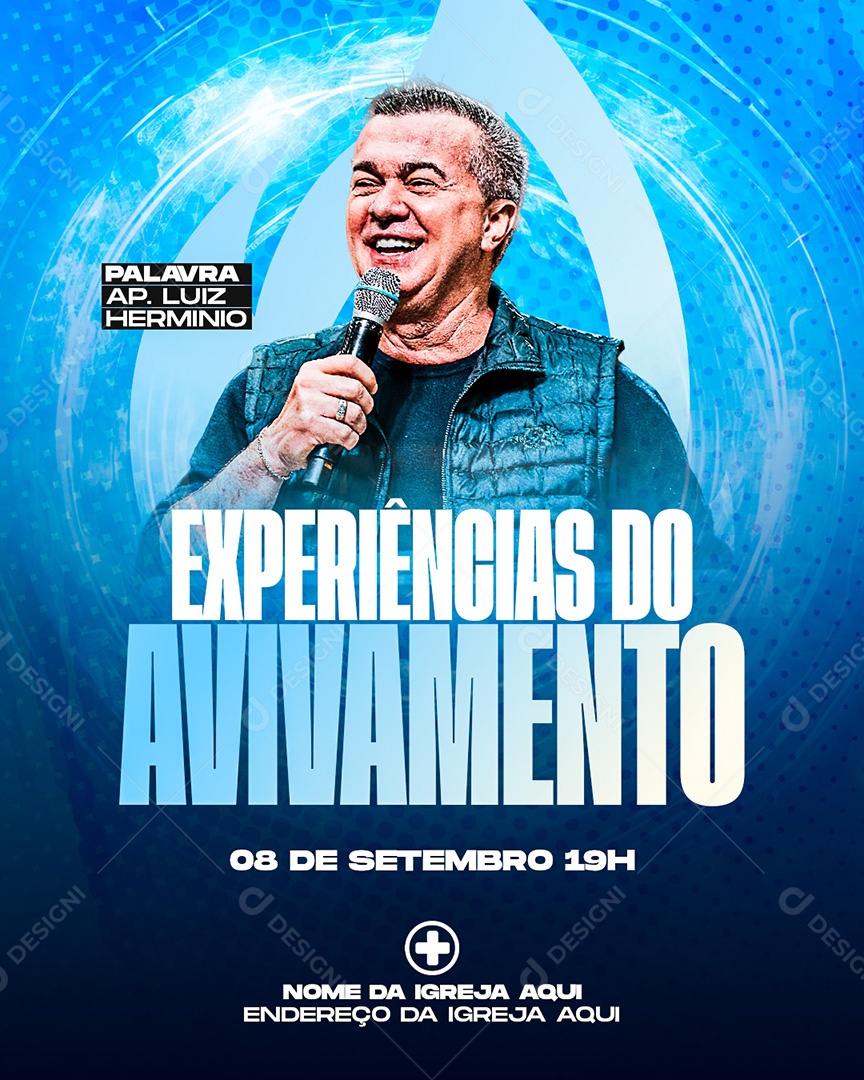 Flyer Gospel Culto Social Media PSD Editável