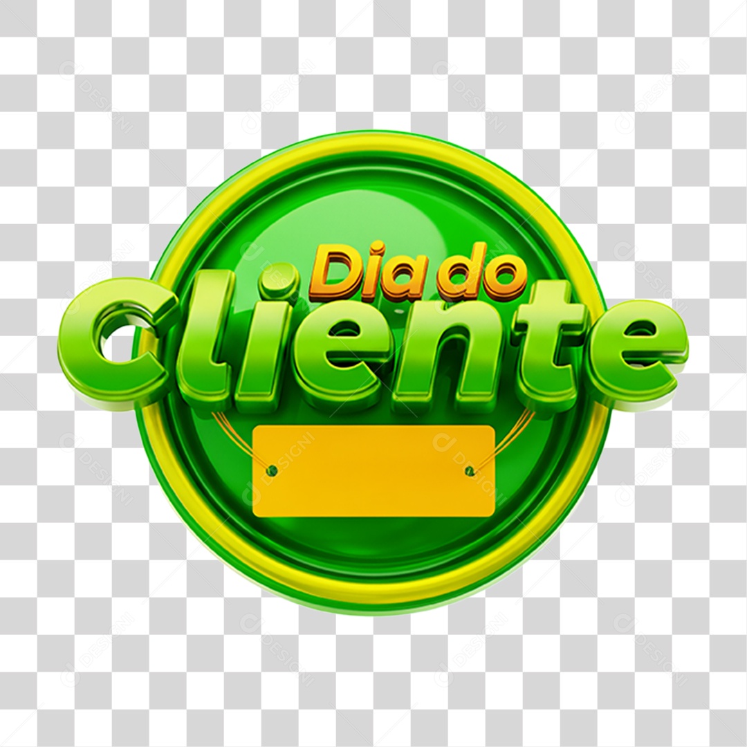 Selo 3D Dia do Cliente PNG Transparente