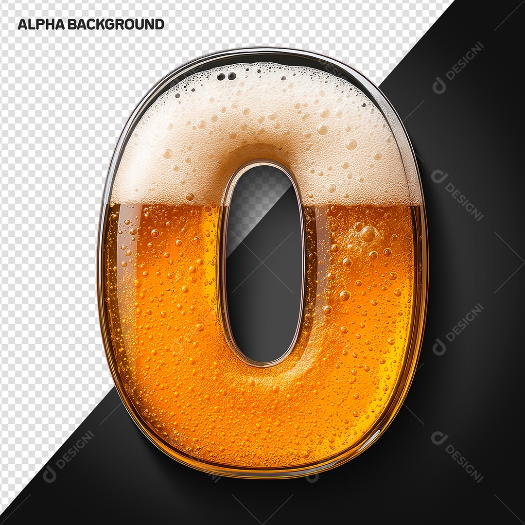 Número 0 Elemento 3D Para Composição PSD