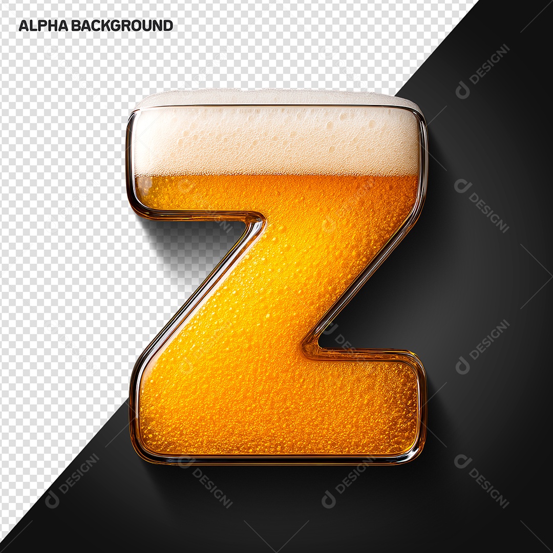 Letra Z Maiúscula Elemento 3D Para Composição PSD