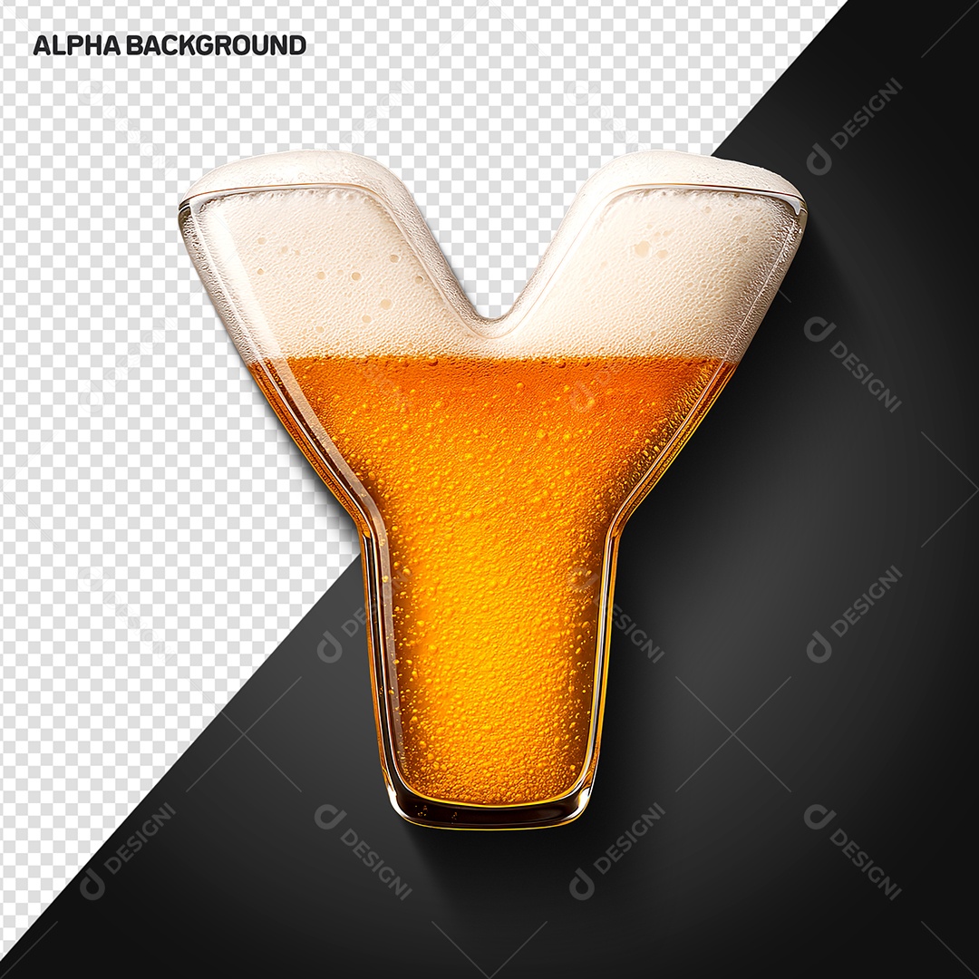 Letra Y Maiúscula Elemento 3D Para Composição PSD