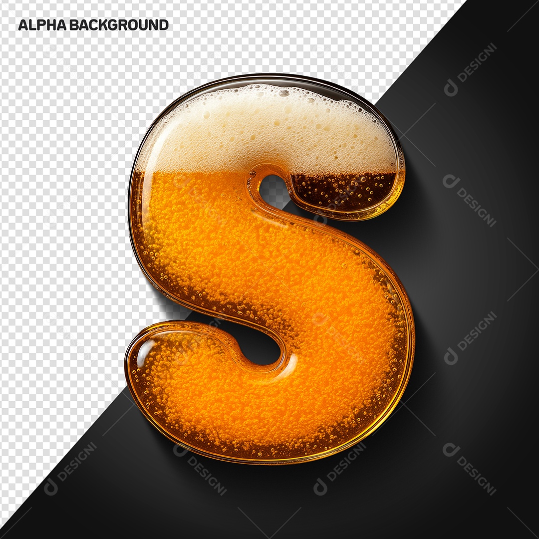 Letra S Maiúscula Elemento 3D Para Composição PSD