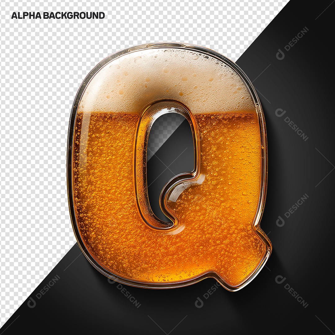 Letra Q Maiúscula Elemento 3D Para Composição PSD