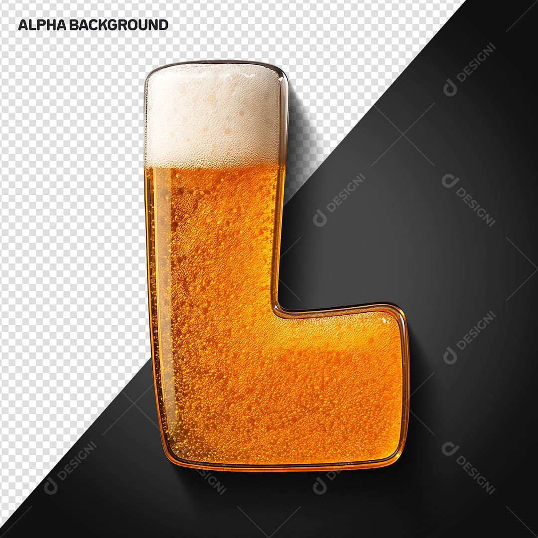 Letra L Maiúscula Elemento 3D Para Composição PSD