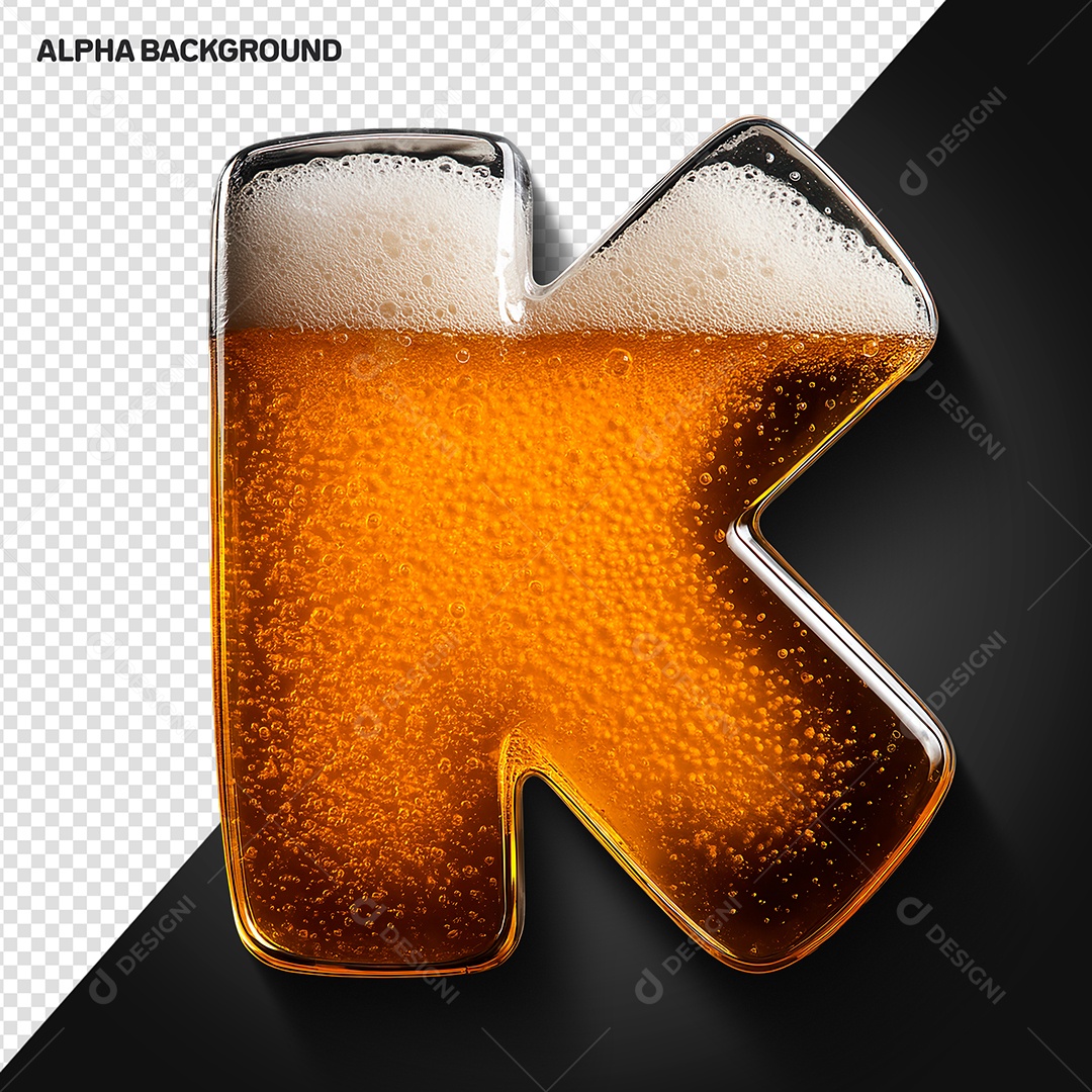 Letra K Maiúscula Elemento 3D Para Composição PSD