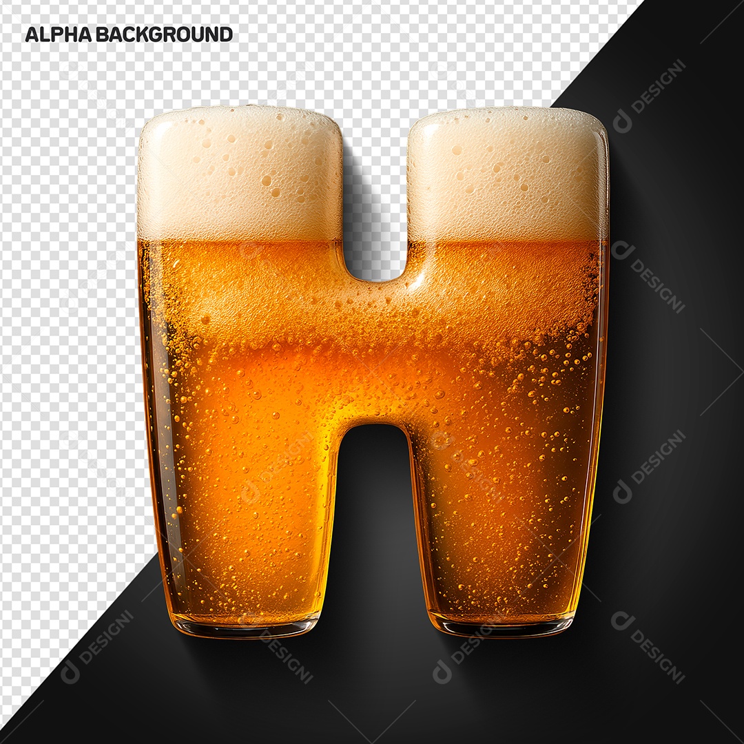 Letra H Maiúscula Elemento 3D Para Composição PSD