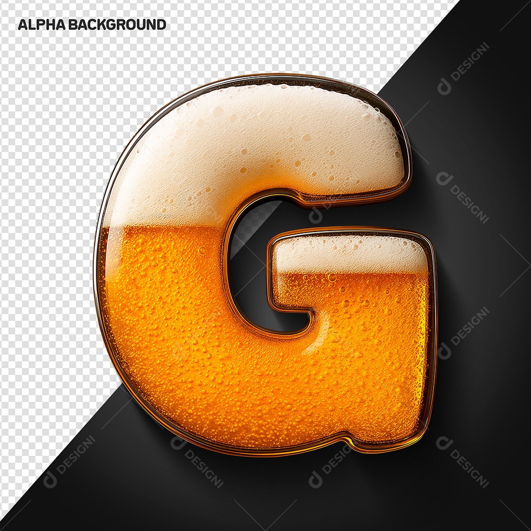 Letra G Maiúscula Elemento 3D Para Composição PSD