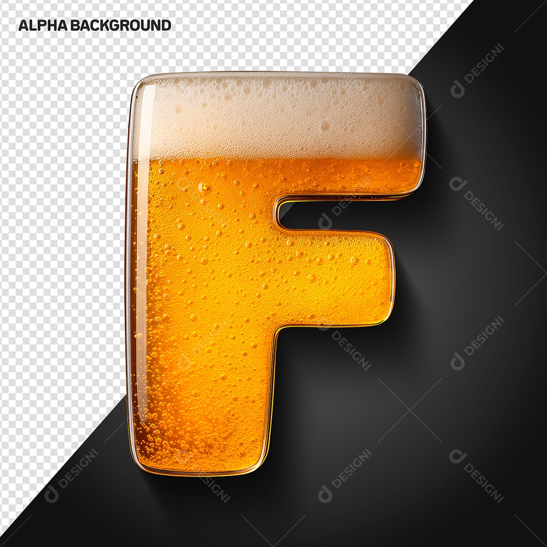 LetraF Maiúscula Elemento 3D Para Composição PSD