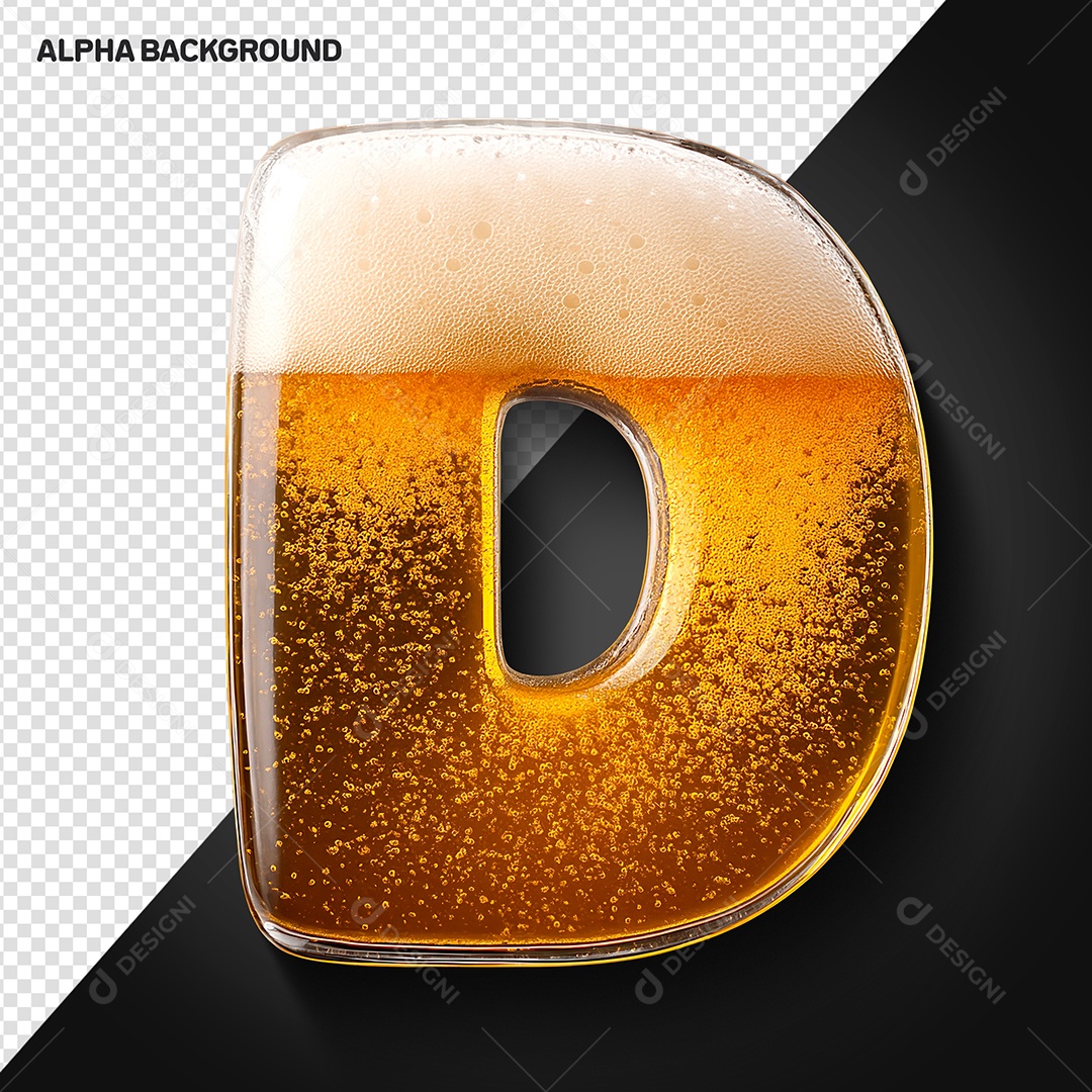 Letra D Maiúscula Elemento 3D Para Composição PSD