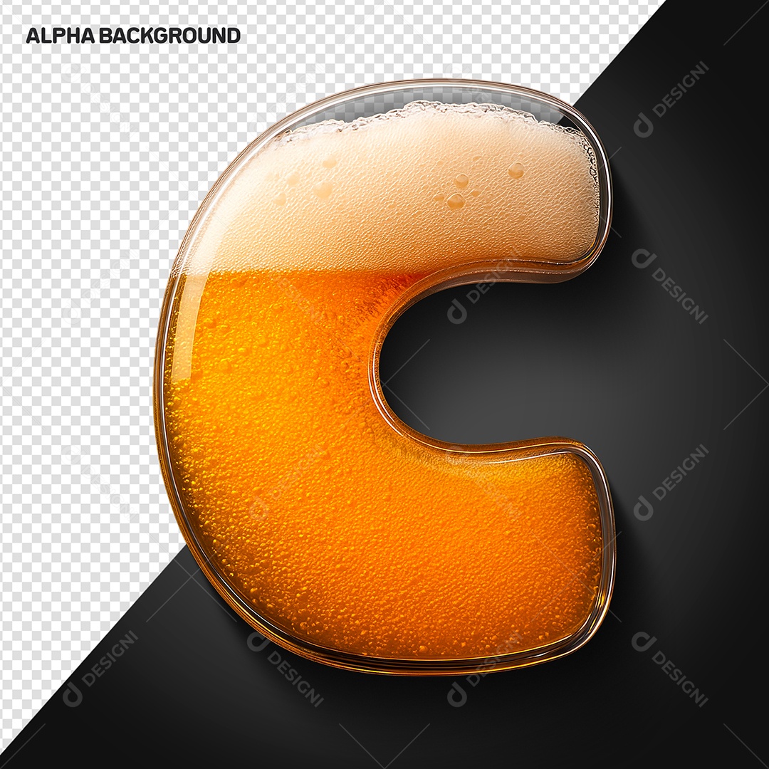 Letra C Maiúscula Elemento 3D Para Composição PSD