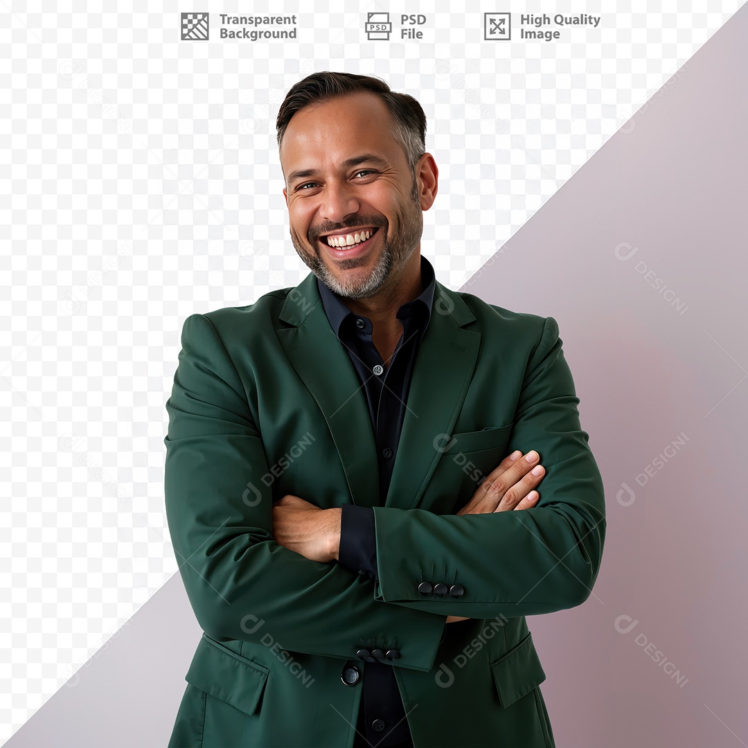 Homem De Terno Sorridente Para Composição PSD Editável