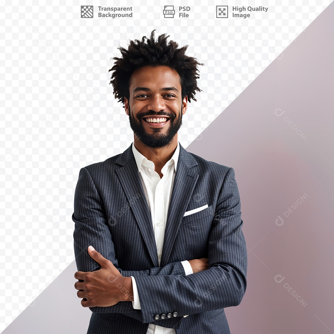 Homem De Terno Sorridente Para Composição PSD Editável