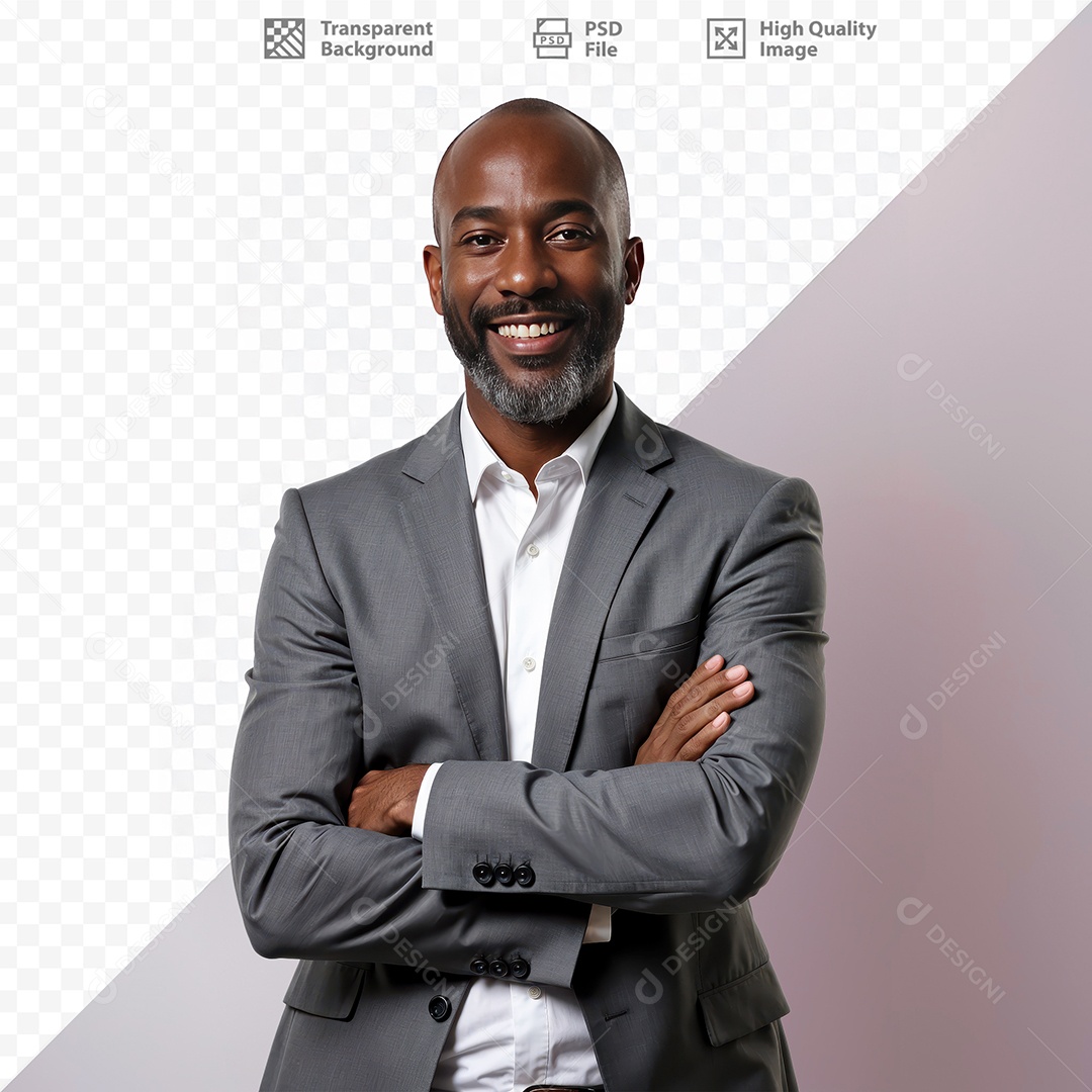 Homem De Terno Sorridente Para Composição PSD Editável
