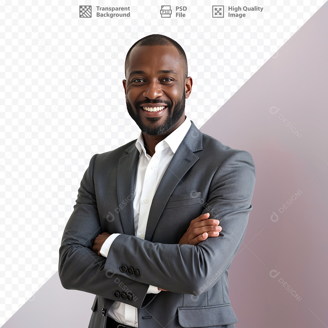 Homem De Terno Sorridente Para Composição PSD Editável