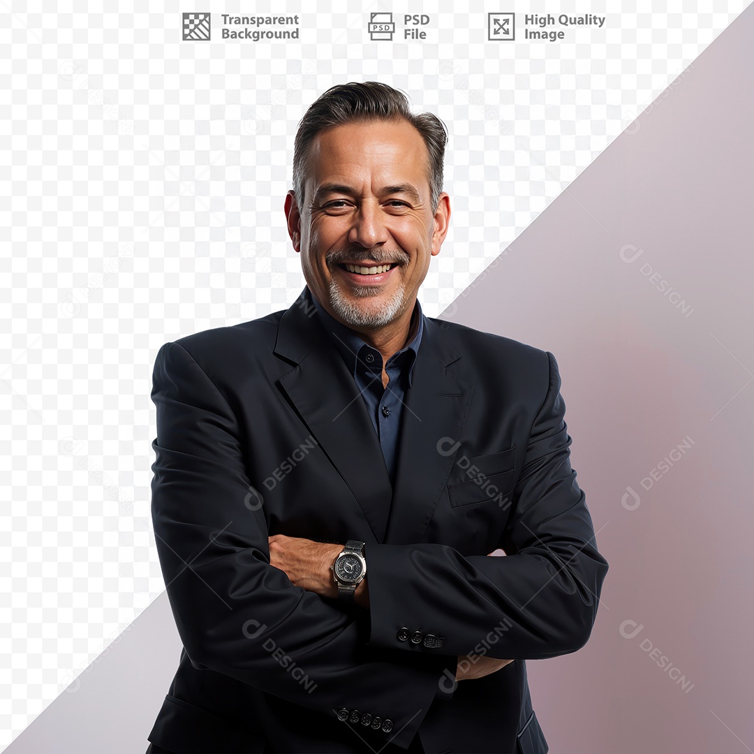 Homem De Terno Sorridente Para Composição PSD Editável