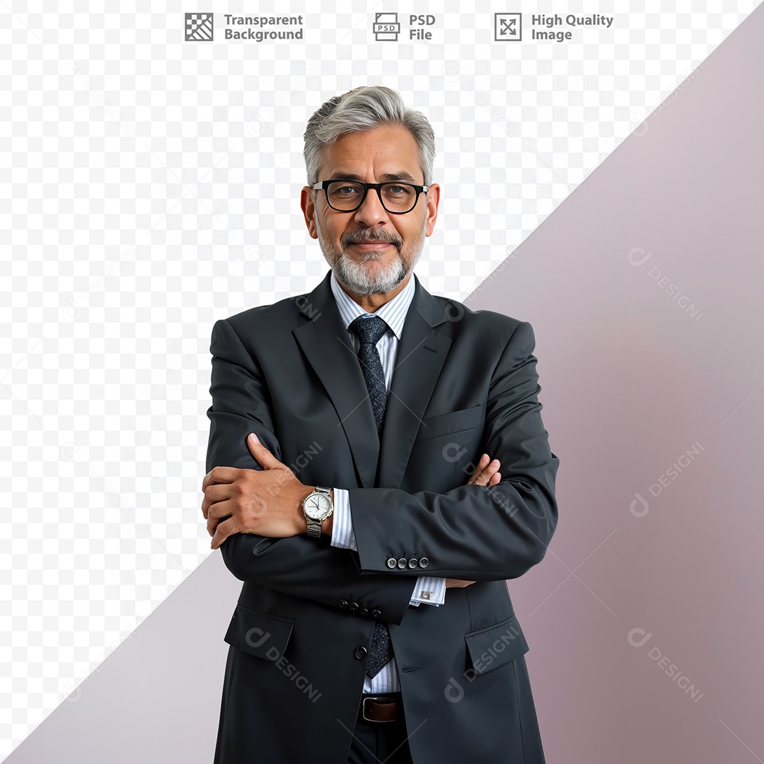 Homem De Terno Sorridente Para Composição PSD Editável