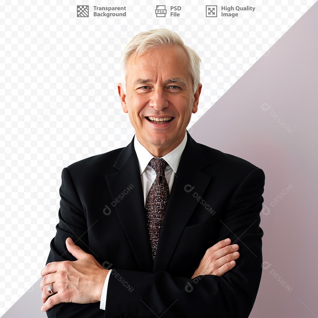 Homem De Terno Sorridente Para Composição PSD Editável