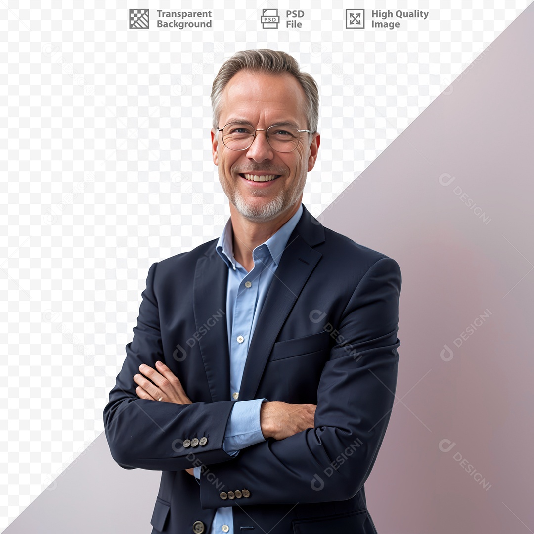 Homem De Terno Sorridente Para Composição PSD Editável