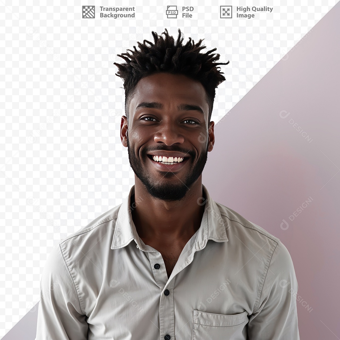 Homem De Camisa Social Sorridente Para Composição PSD Editável
