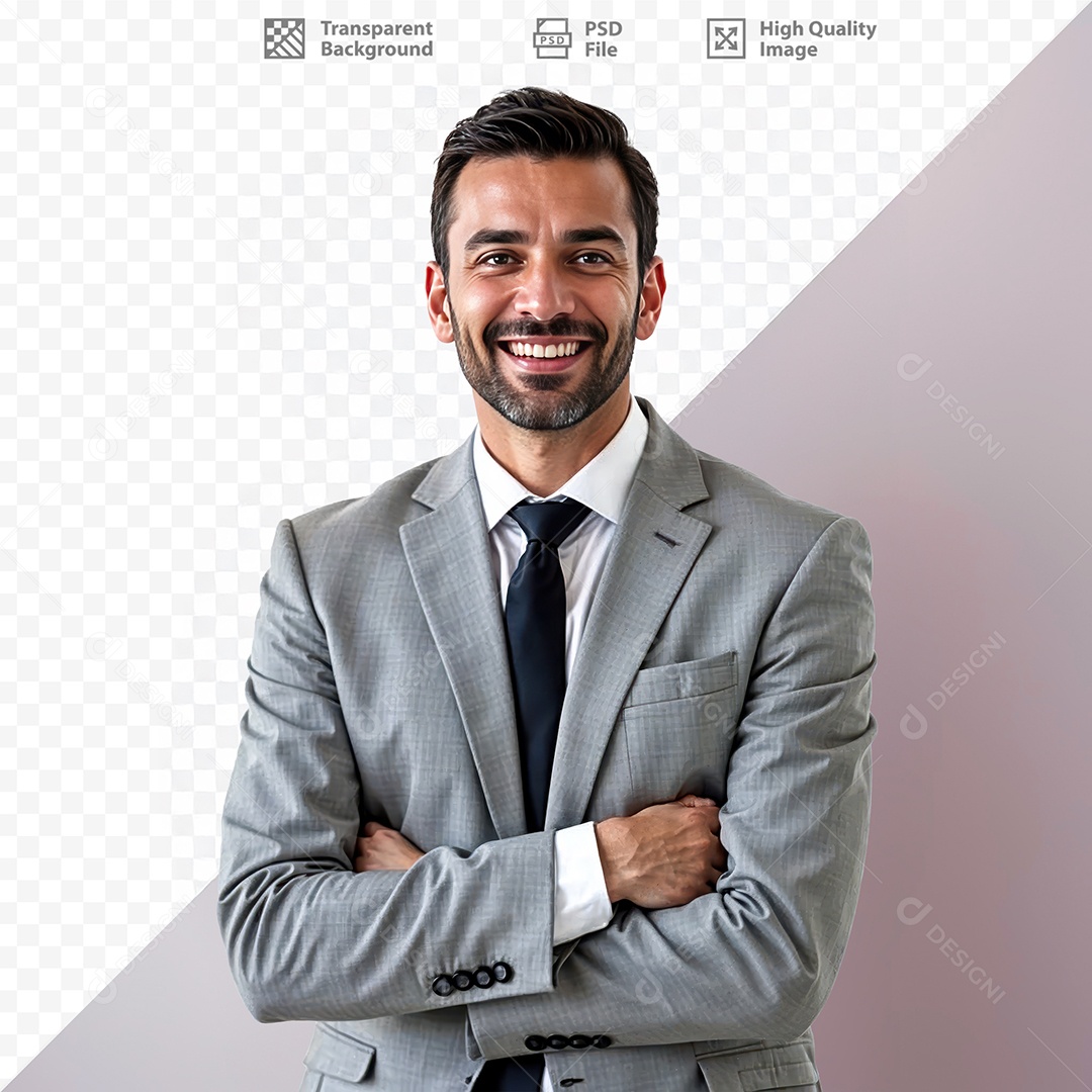 Homem De Terno Sorridente Para Composição PSD Editável