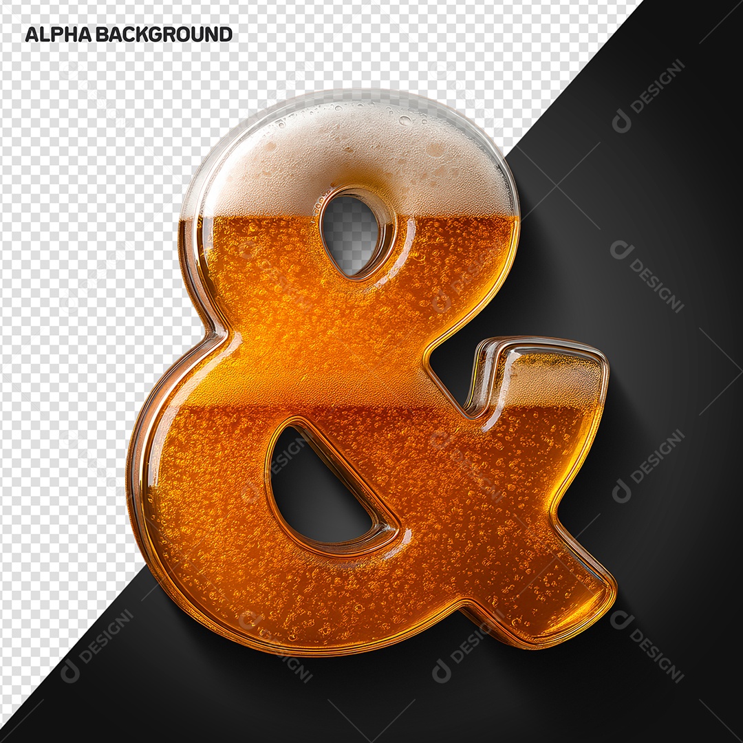 Letra & Maiúscula Elemento 3D Para Composição PSD