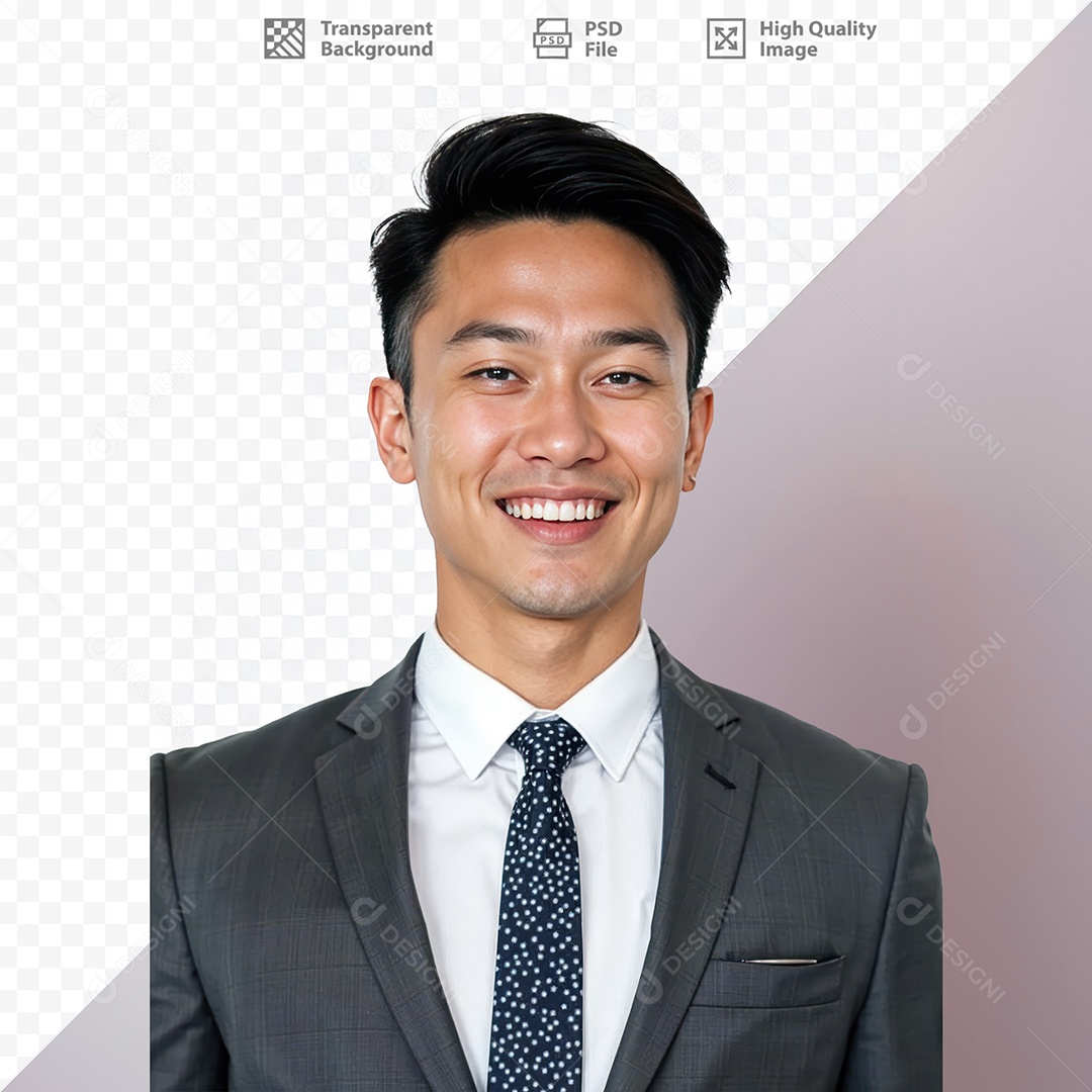 Homem De Terno Sorridente Para Composição PSD Editável