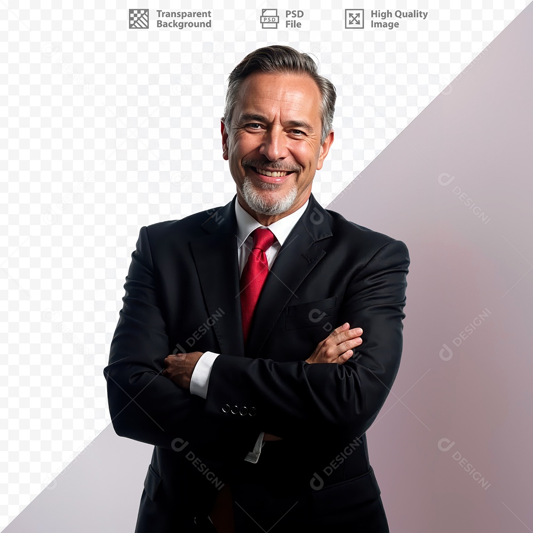 Homem De Terno Sorridente Para Composição PSD Editável