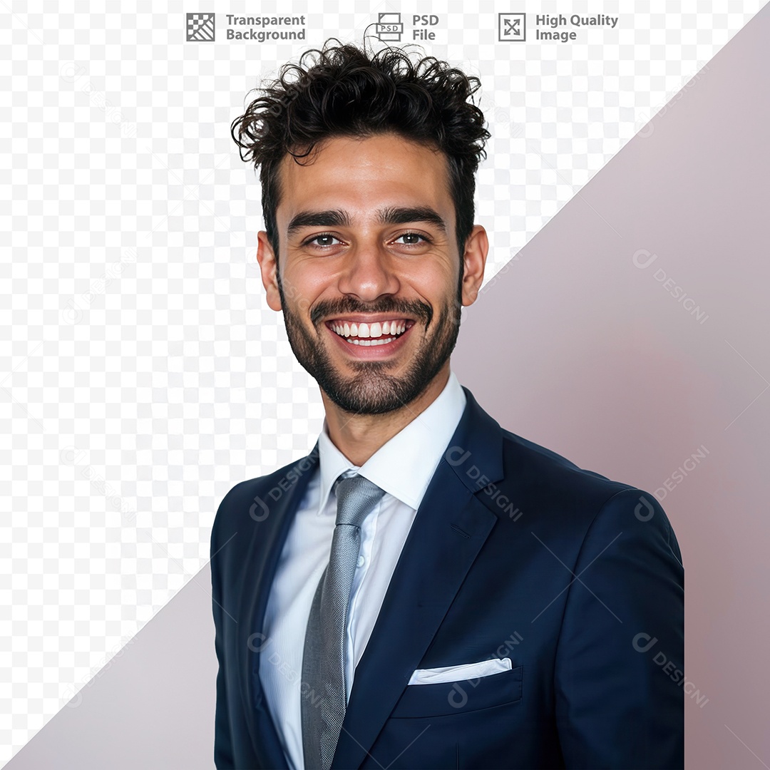 Homem De Terno Sorridente Para Composição PSD Editável