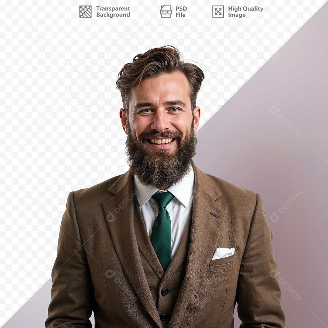 Homem De Terno Sorridente Para Composição PSD Editável