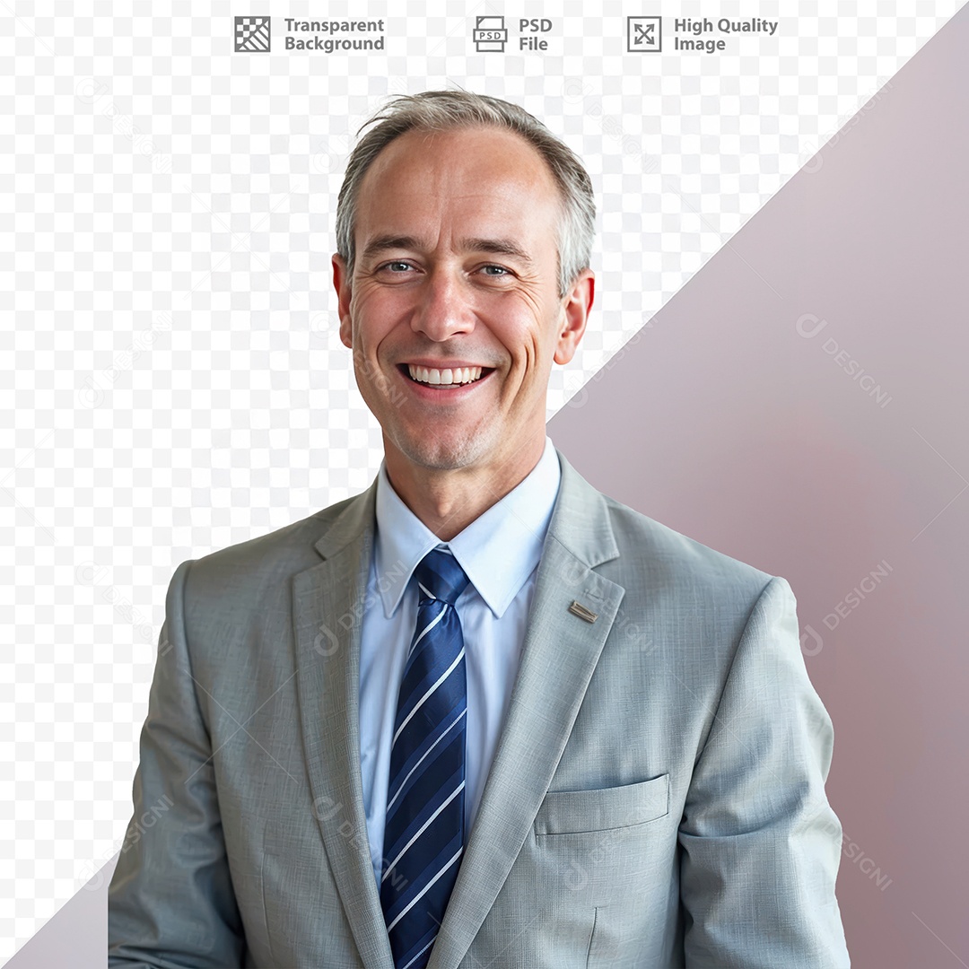 Homem De Terno Sorridente Para Composição PSD Editável
