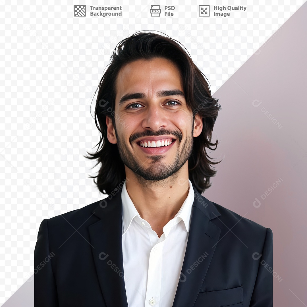 Homem De Terno Sorridente Para Composição PSD Editável