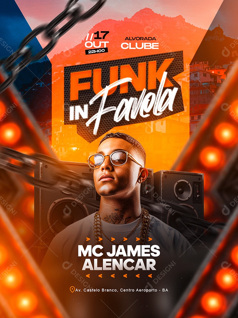 Flyer Próximos Shows Funk In Favela Social Media PSD Editável