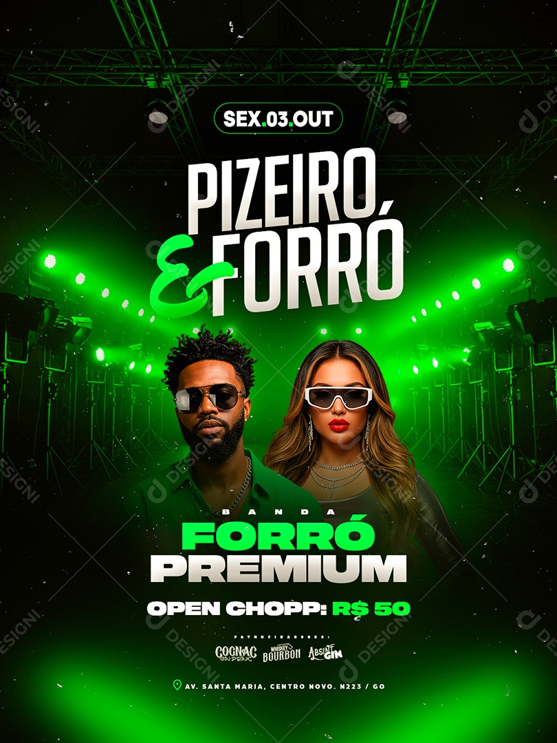 Flyer Próximos Shows Pizeiro e Forró Banda Forró Premium S