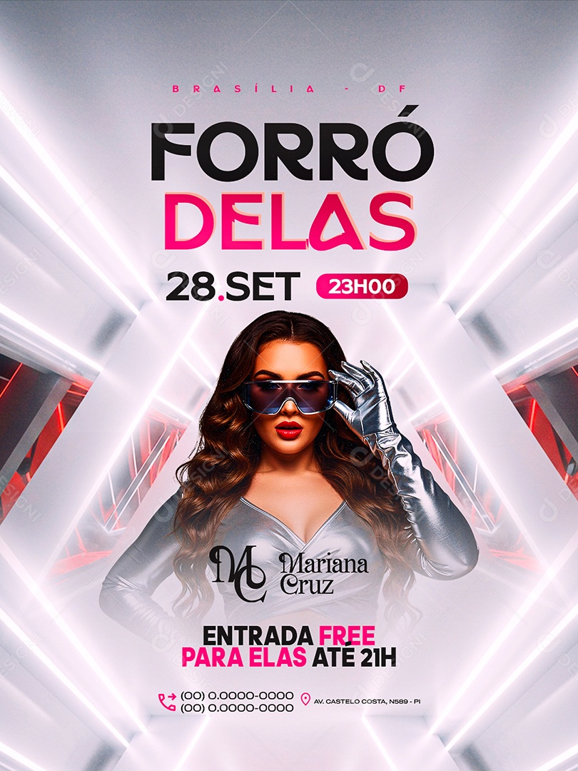 Flyer Próximos Shows Forró Delas Social Media PSD Editável