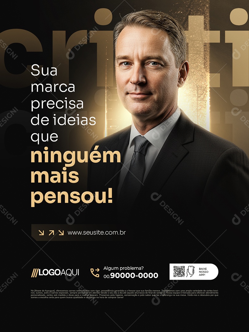 Consultor Criativo Sua Marca Precisa de Ideias Que Ninguém Mais Pensou Social Media PSD Editável