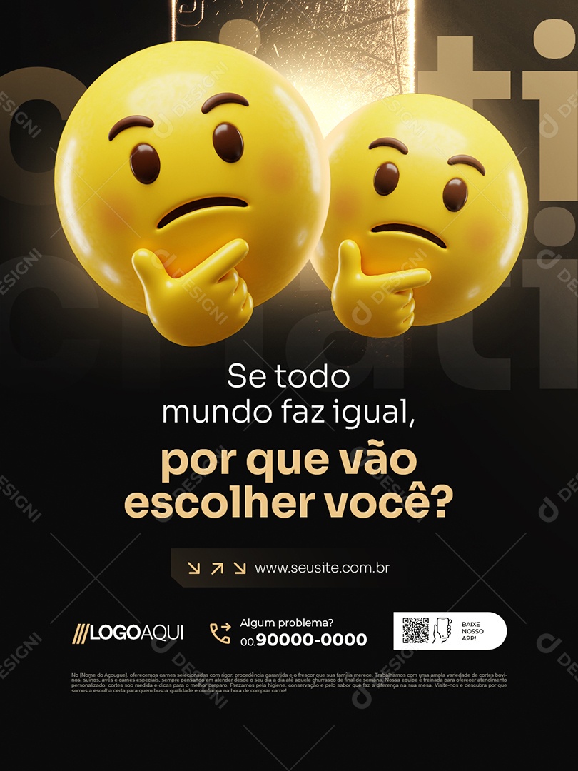 Consultor Criativo Se Todo Mundo Faz Igual Por Que Não Escolher Você Social Media PSD Editável