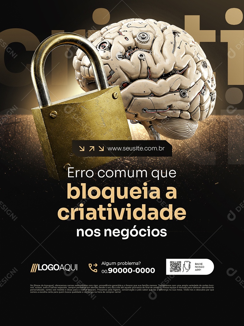 Consultor Criativo Erro Comum Que Bloqueia a Criatividade nos Negócios Social Media PSD Editável