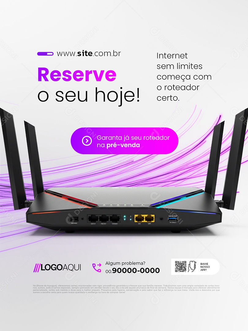 Telecom Reserve o Seu Hoje Social Media PSD Editável