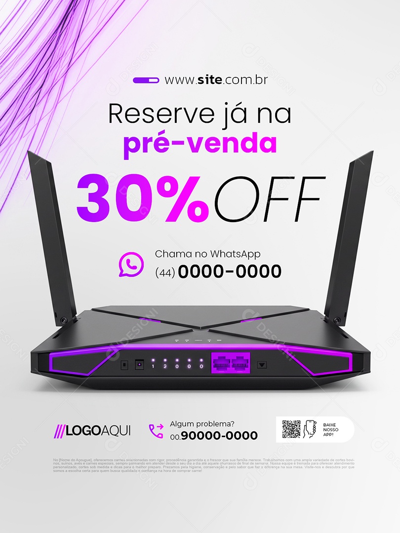 Telecom Reserve Já na Pré Venda Social Media PSD Editável