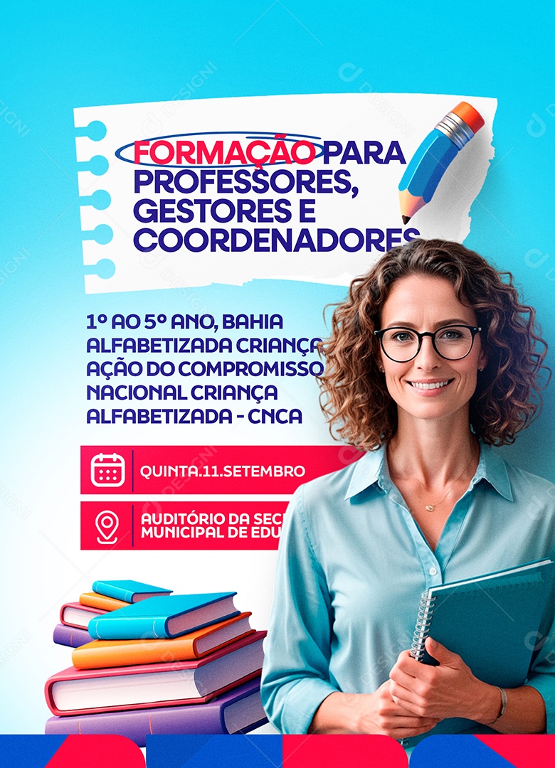 Formação Para Professores Social Media PSD Editável