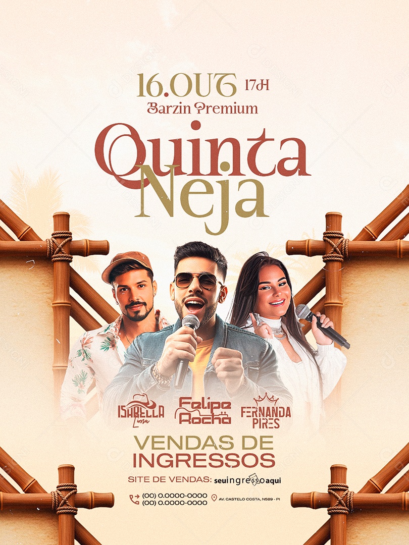Flyer Próximos Shows Quinta Neja Social Media PSD Editável