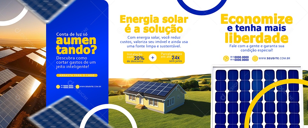 Carrossel Energia Solar Social Media PSD Editável