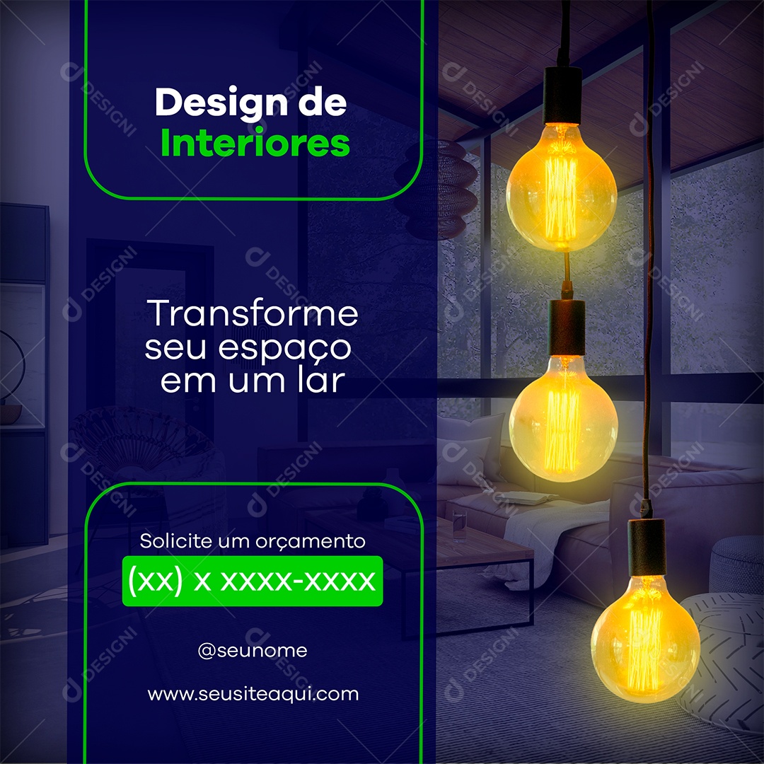 Construtora Arquitetura Design de Interiores Social Media PSD Editável
